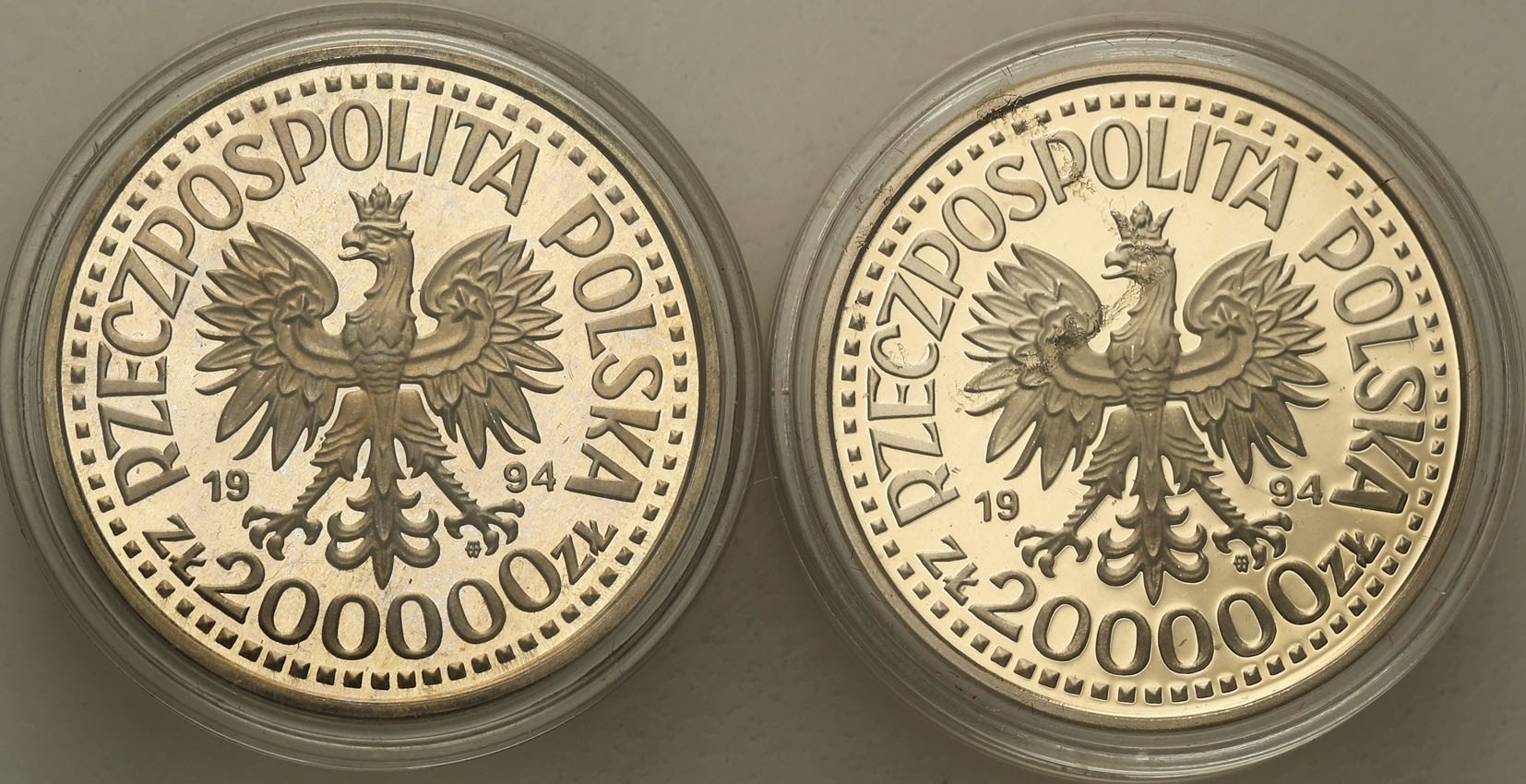 III RP. Zestaw 200.000 złotych 1994 Zygmunt Stary Popiersie + Półpostać